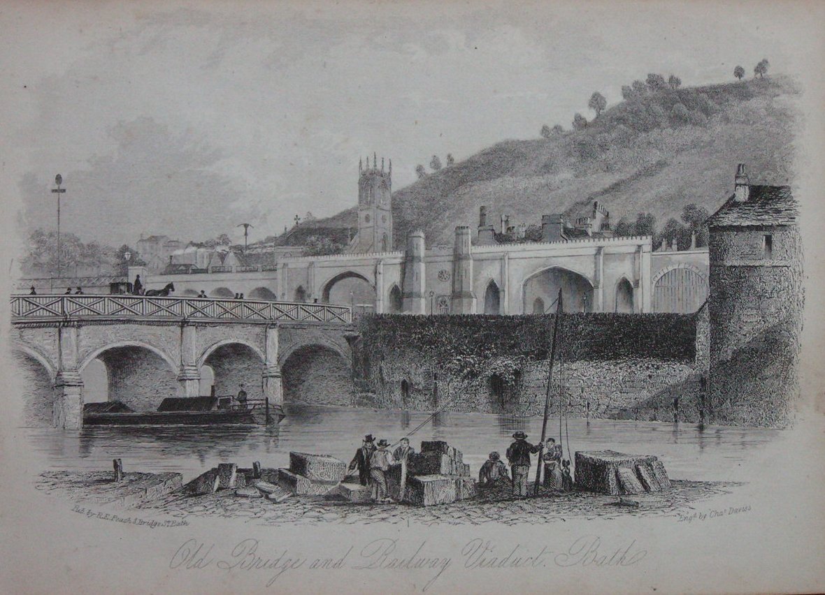 Steel Vignette - Old Bridge and Railway Viaduct Bath - Davies